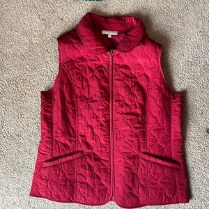 Talbots large red zip vest
